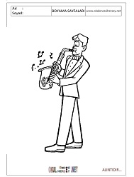 Saksofon boyama sayfaları